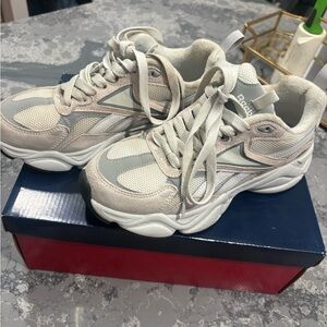 Reebok Cream and Gray Athletic Shoes